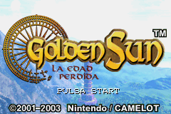 Golden Sun title screen for GameBoy Advance